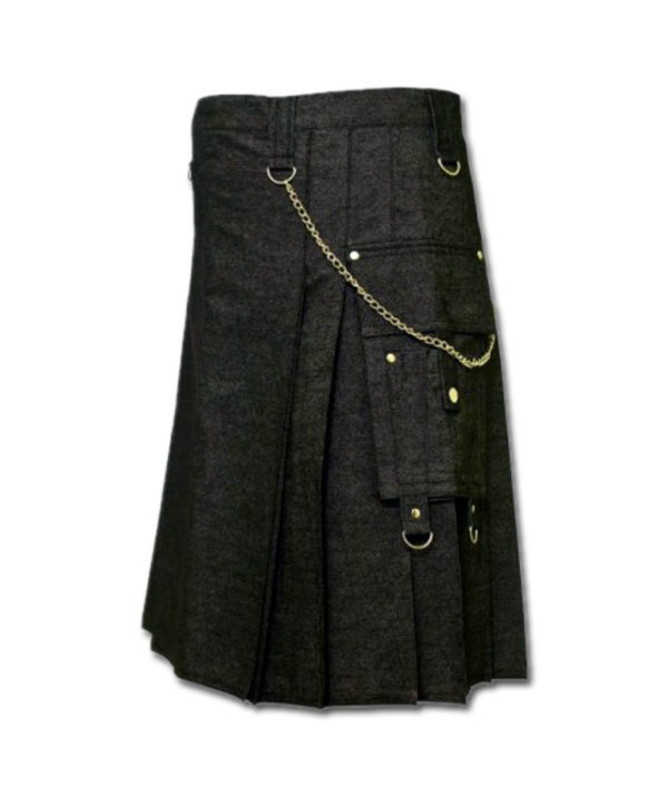 Black Denim Digital Fashion Kilt-1