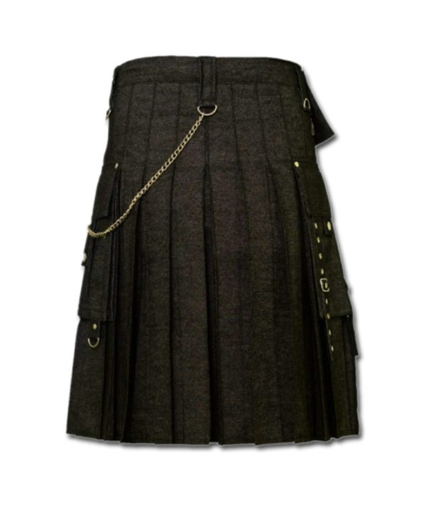 Black Denim Digital Fashion Kilt-2