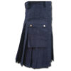 Black Denim Utility Kilt-Blue 1