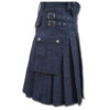 Black Denim Utility Kilt-Blue 2