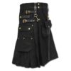 Celtic Leather Kilt with Leather Sporran-black