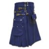 Celtic Leather Kilt with Leather Sporran-blue