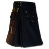 Contrast Pocket Kilt for Royal Men black1