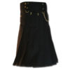 Contrast Pocket Kilt for Royal Men black4