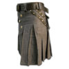 Denim and Leather Kilt-3