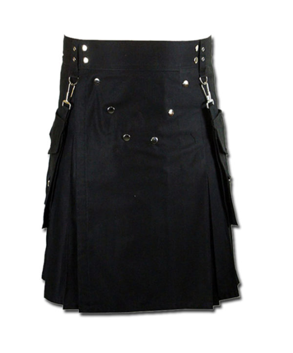 Detachable Pockets Kilt for Running Man black 1