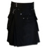 Detachable Pockets Kilt for Running Man black