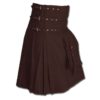 Fancy Fluttering Leather Kilt-Dark Brown