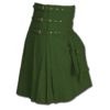 Fancy Fluttering Leather Kilt-Green