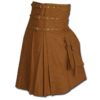 Fancy Fluttering Leather Kilt-Light Brown