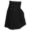 Fancy Fluttering Leather Kilt-black