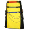 Fashion Kilt with Multi Color Pockets yellow black1