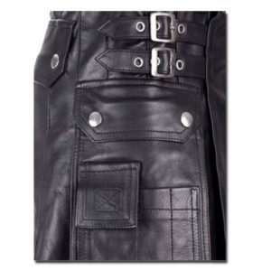 Leather Kilt with Twin Cargo Pockets