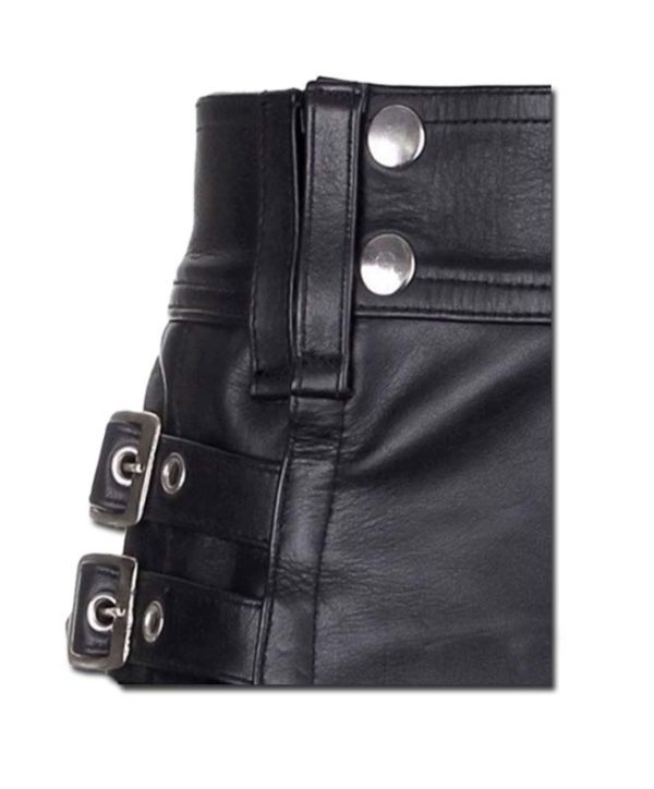 Leather Kilt with Twin Cargo Pockets-3