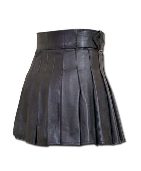 Wrap Around Leather Mini Kilt-2