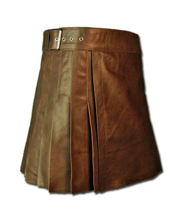 Wrap Around Leather Mini Kilt-4