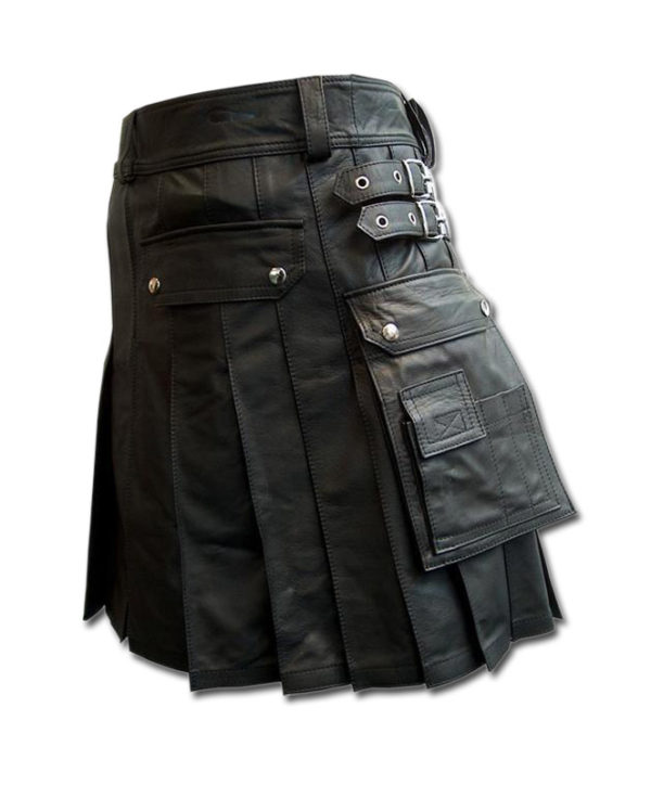 Black leather kilt