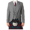 Light Grey Tweed Argyle Jacket And 5 Button Vest-1