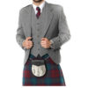 Light Grey Tweed Argyle Jacket And 5 Button Vest-5