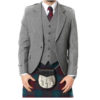 Light Grey Tweed Argyle Jacket And 5 Button Vest-6