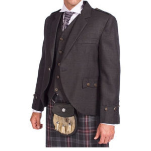 Tweed Argyle Jacket With 5 Button Vest