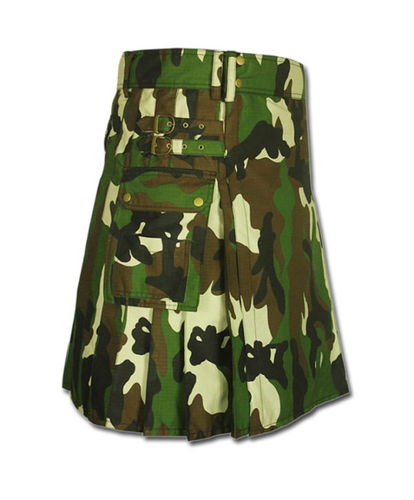 Woodland Camouflage Army Kilt-3