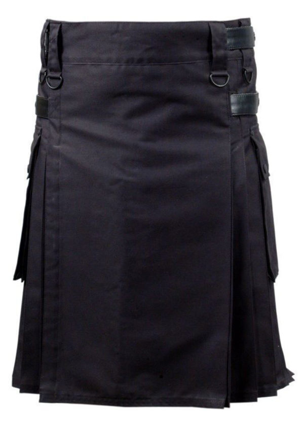 Black-Deluxe-Utility-Fashion-Kilt-Front