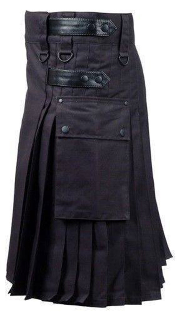 Black-Deluxe-Utility-Fashion-Kilt-left-side