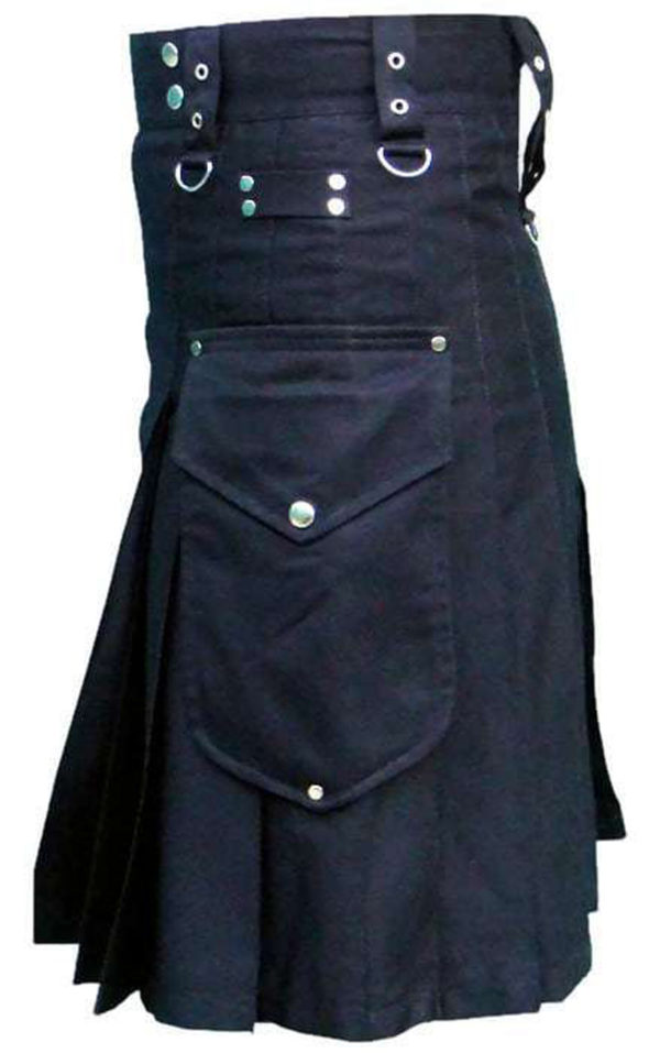 Black-Deluxe-Utility-Kilt-with-Cargo-Pockets-side