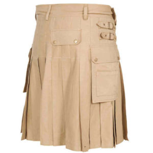 Khaki-Beige-Utility-Kilt