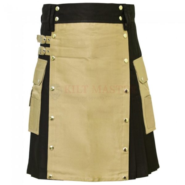 black-and-khaki-hybrid-kilt