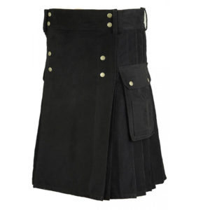 Black-Active-Men-Utility-Cotton-Kilt