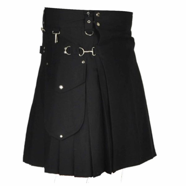 stylish-black-utility-kilt-front