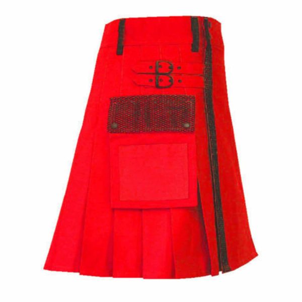 stylish-red-net-pocket-fashion-kilt-fronttilt