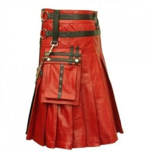 Gothic Mens Leather Kilt