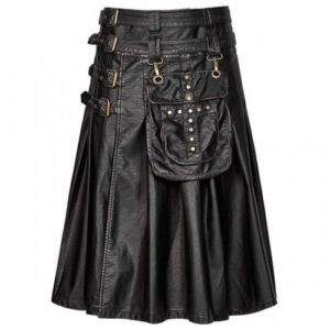 Handmade New Stylish Men’s Gothic Fashion Kilt Black Steampunk