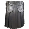 Mens Black Leather Kilt Larp