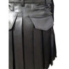 Mens Black Leather Kilt Larp