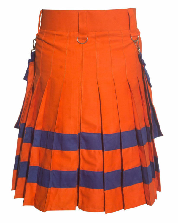 New Handmade Orange Scottish Utility Kilt