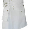 White Leather Strap Utility Kilt For Active Man Kilt Wedding Kilts