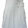 White Leather Strap Utility Kilt For Active Man Kilt Wedding Kilts3