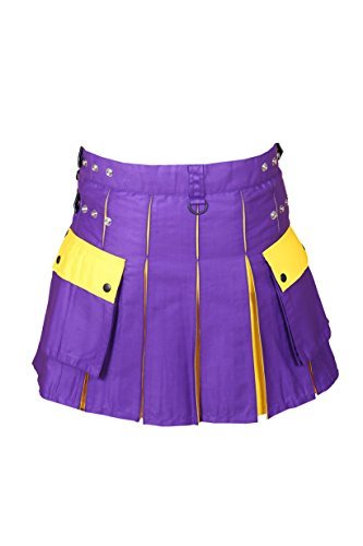 Hybrid Utility Kilt For Men Purple & Yellow