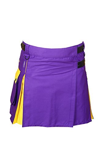 Hybrid Utility Kilt For Men Purple & Yellow1