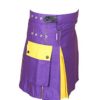 Hybrid Utility Kilt For Men Purple & Yellow