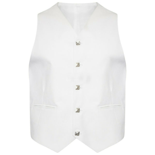 White Scottish Argyle kilt Jacket & Waistcoat