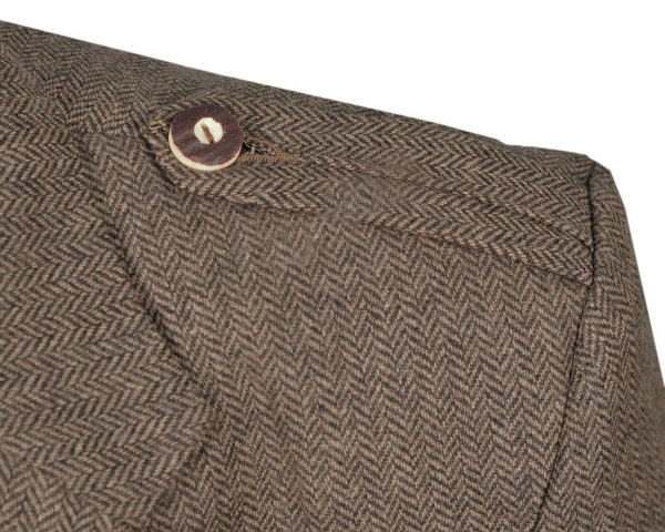 Brown Scottish Tweed Argyle Kilt Jacket With 5 Button Vest