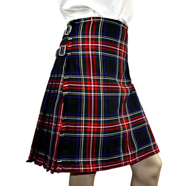 Black Stewart Heavyweight Poly Viscose Formal 8 Yard Kilt