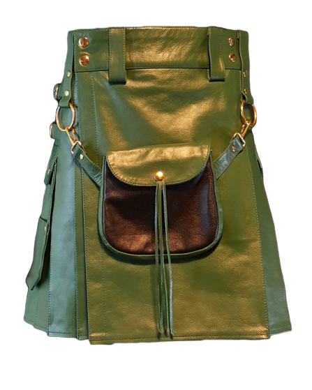 Fashion Leather Utility Kilt