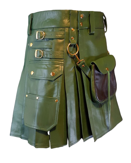 Fashion Leather Utility Kilt