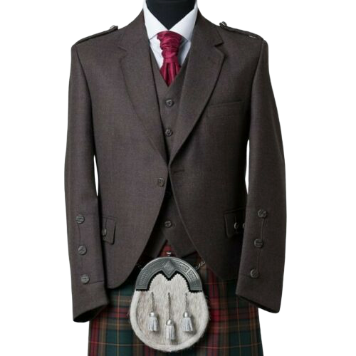 Men_Brown_Wool_Scottish_Kilt_Jacket_with_Waistcopreview